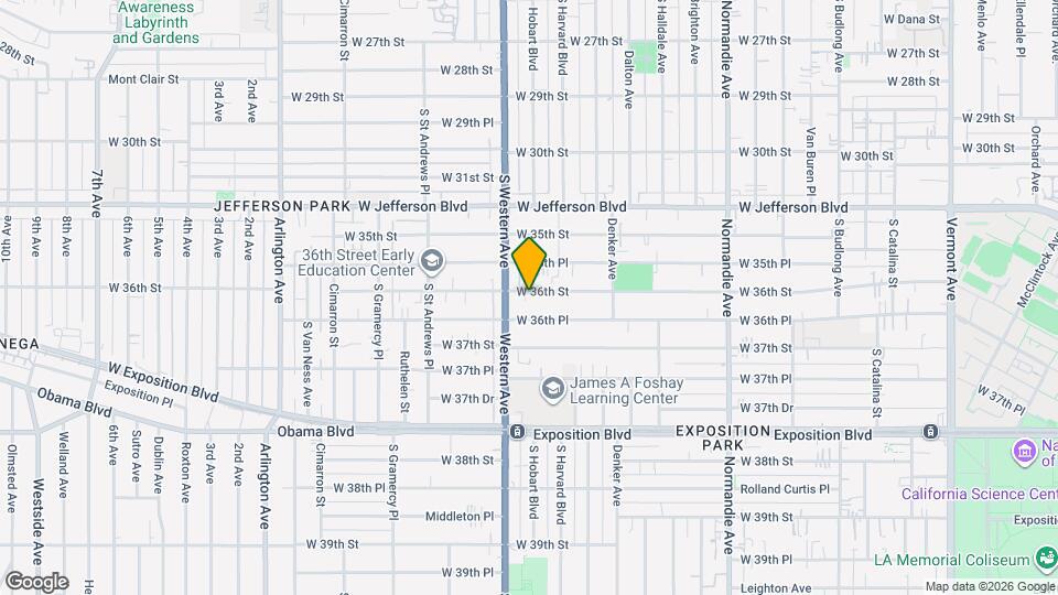 1664 W 36th St Map and Location Details