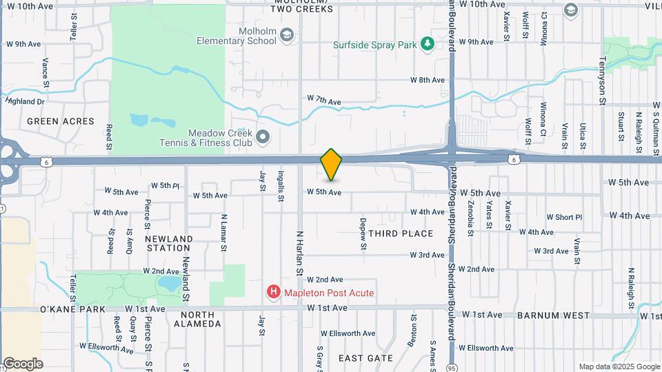 5885 W 5th Ave Map and Location Details