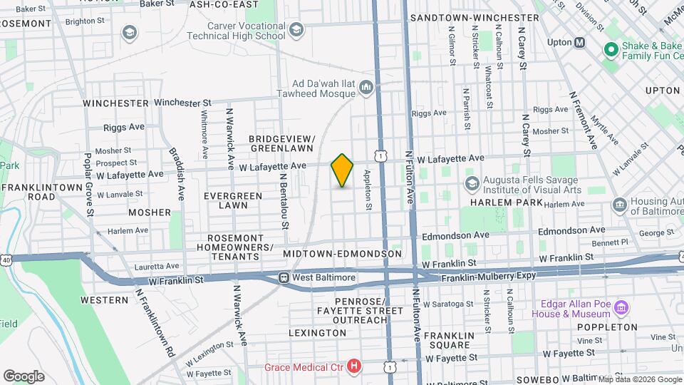 2023 W Lanvale St Map and Location Details