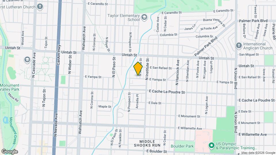 828 E Yampa St Map and Location Details