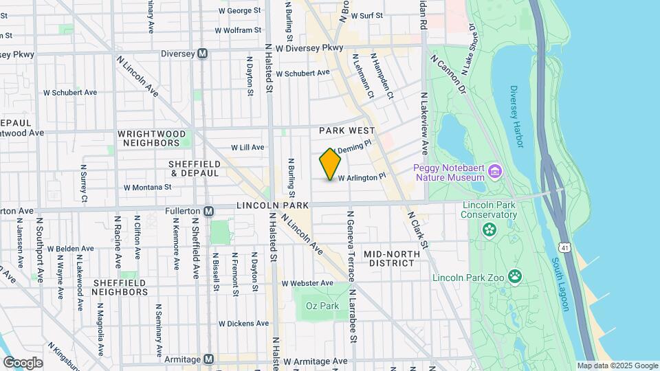 631 W Arlington Pl, Unit GDN Map and Location Details