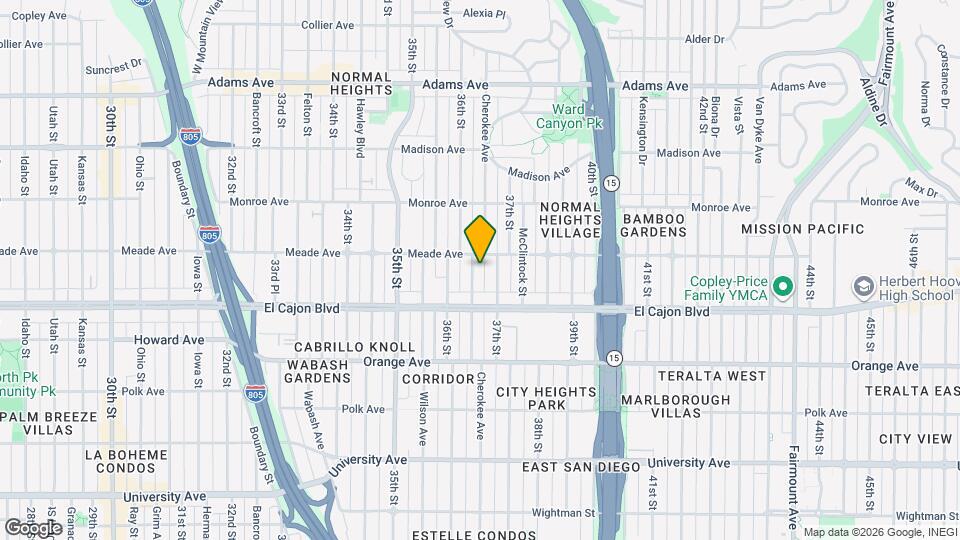 4365 Cherokee Ave Map and Location Details