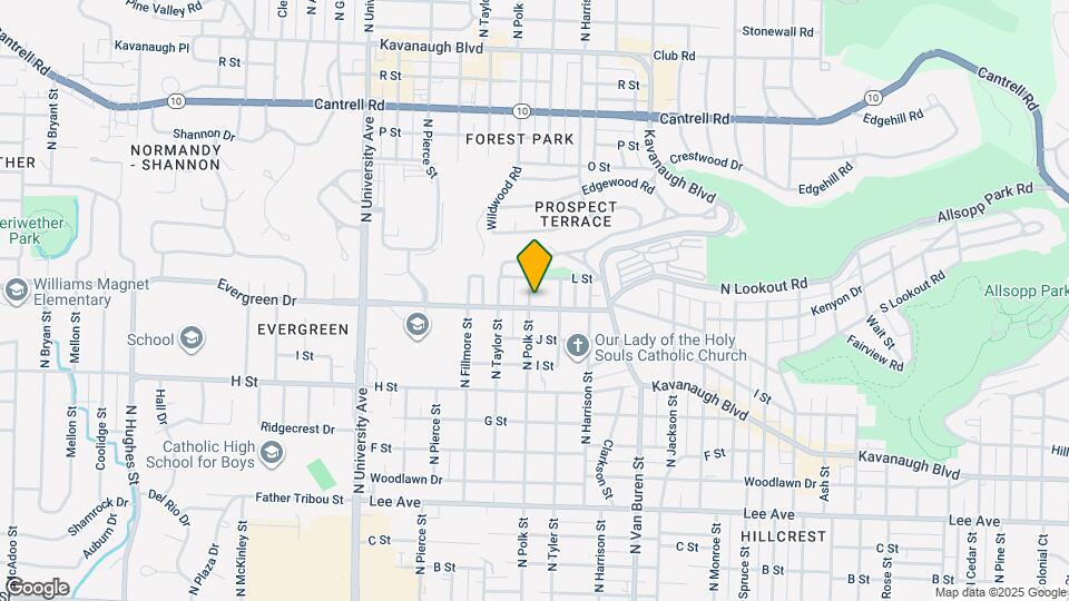1205 N Polk St Map and Location Details