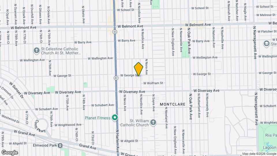 2850 N Nordica Ave Map and Location Details