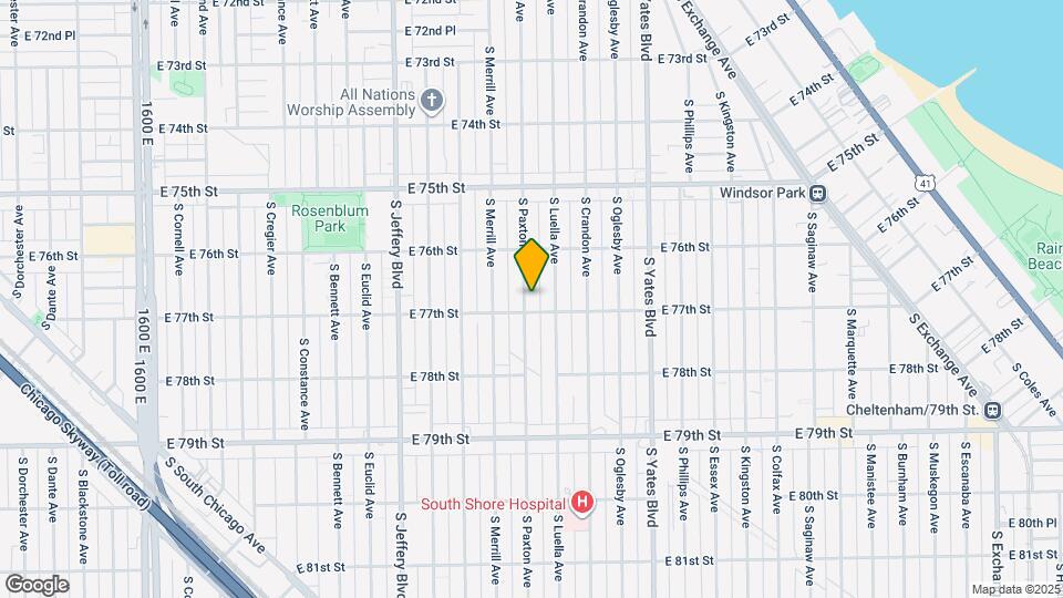 7649 S Paxton Ave Map and Location Details