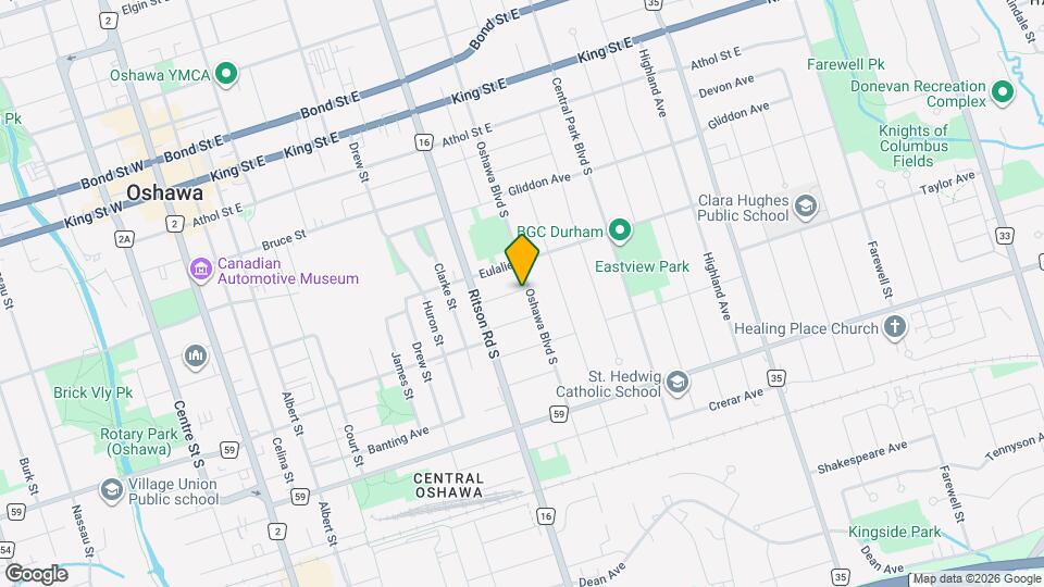 212 Oshawa Blvd S Map and Location Details