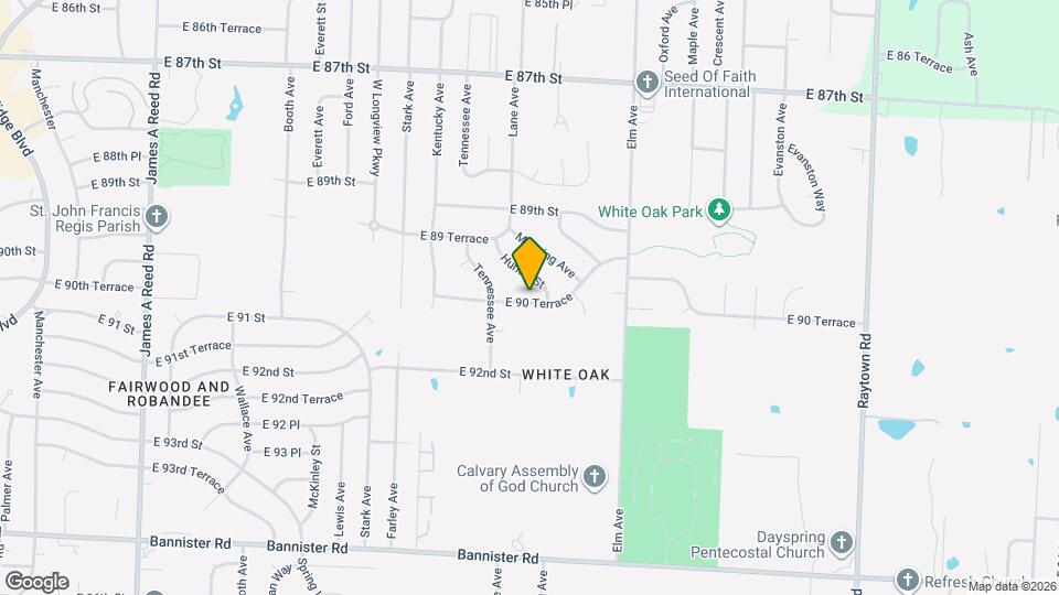 9024 E 90 Terrace Map and Location Details