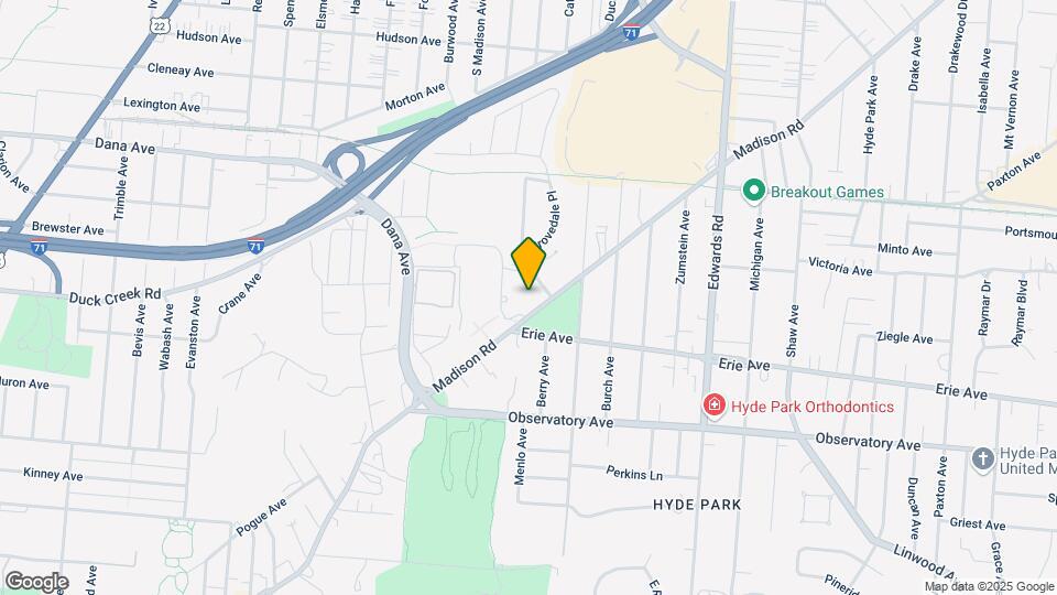 2540 Madison Rd Map and Location Details