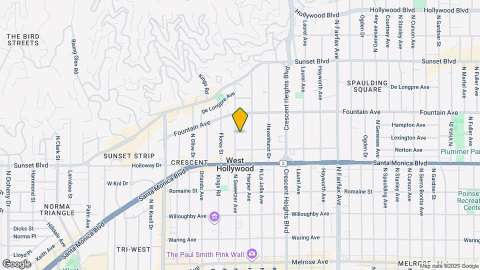 1236 N Sweetzer Ave Map and Location Details