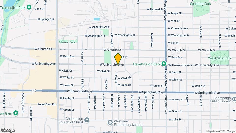 1207 W University Ave Map and Location Details