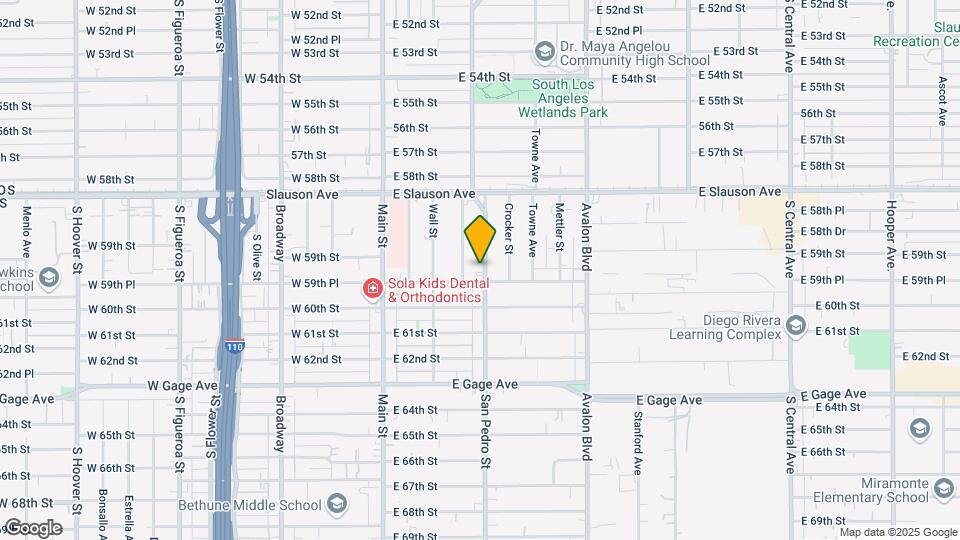 5939-5943 S San Pedro St Map and Location Details