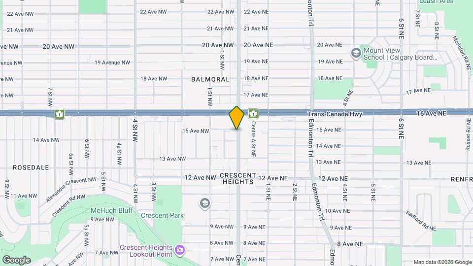 1507 Centre St N Map and Location Details