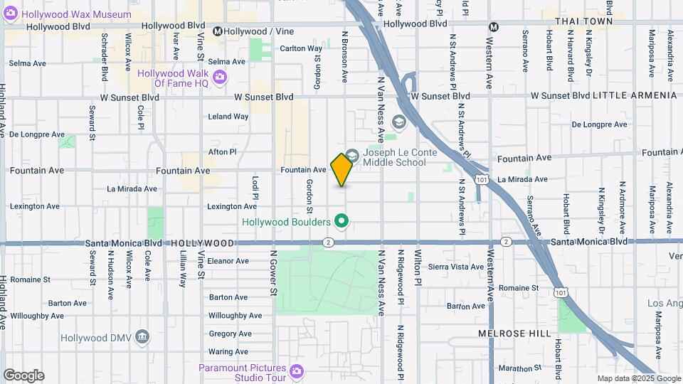 1221 N Bronson Ave Map and Location Details