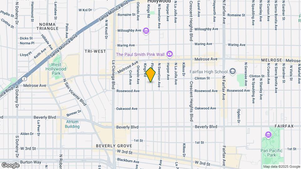 525 N Flores St Map and Location Details
