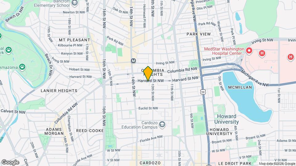 1318-1320 Harvard St NW Mapa y Detalles de la Ubicación