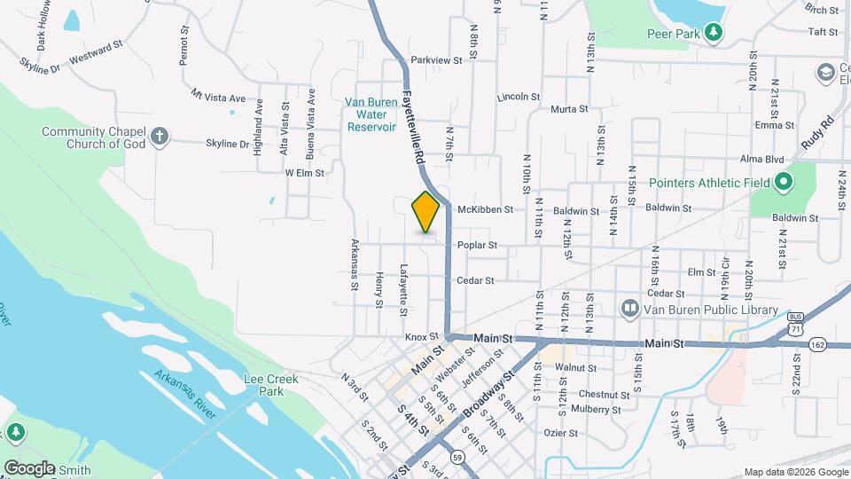 625 Poplar St Map and Location Details