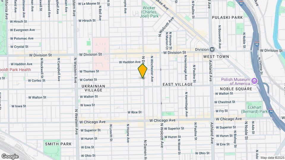 1024 N Damen Ave, Unit 9 Map and Location Details
