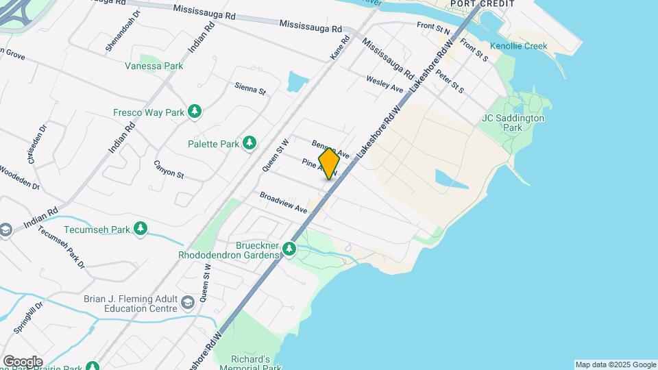 340 Lakeshore Rd W Map and Location Details