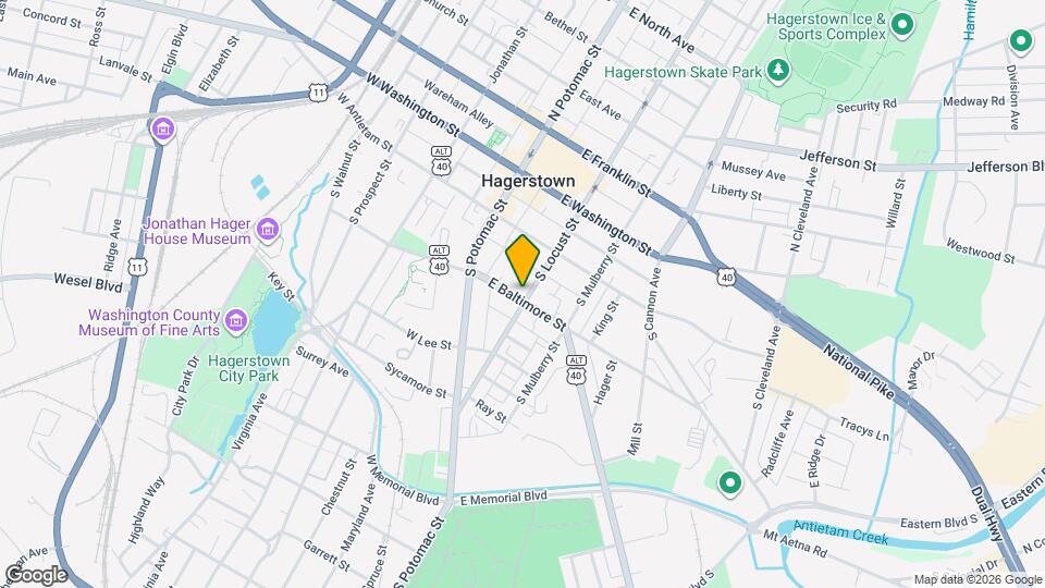 60 E Baltimore St Map and Location Details