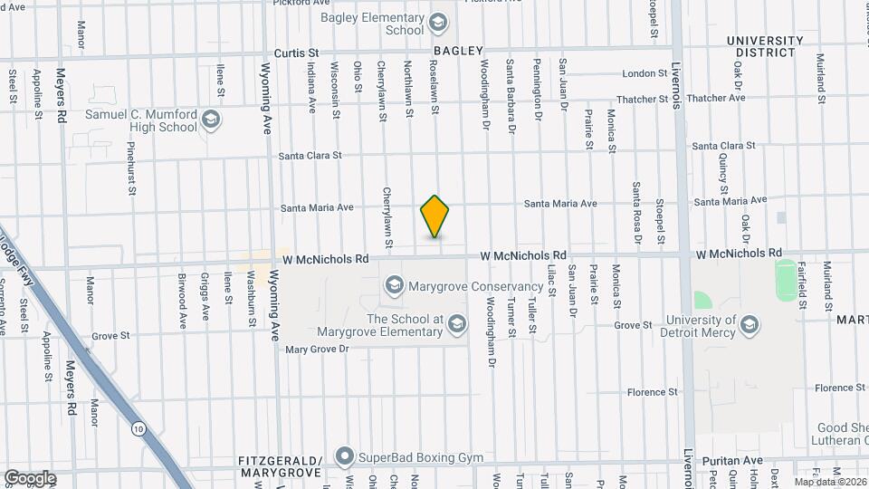 17127 Roselawn St Map and Location Details