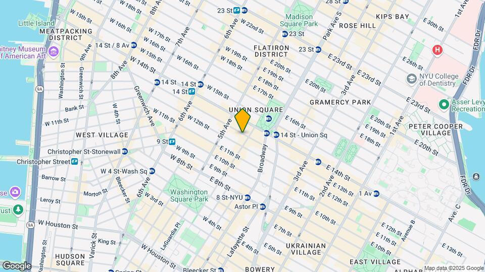 34 E 13th St Map and Location Details