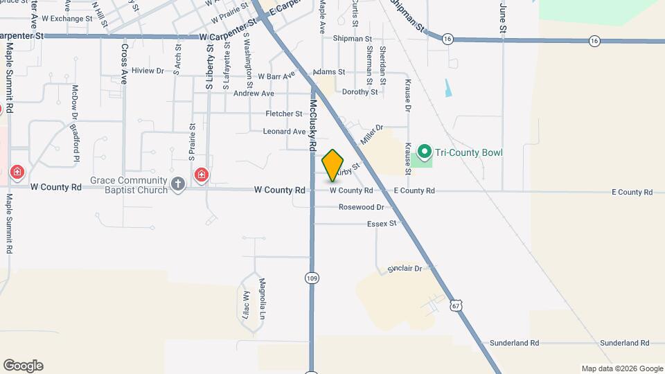 215 W County Rd Map and Location Details