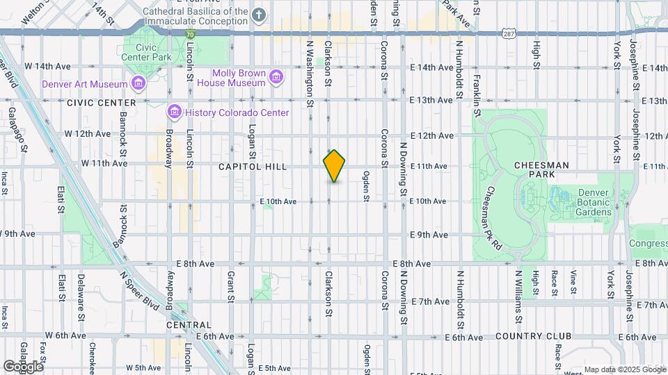 1032 N Clarkson St Map and Location Details