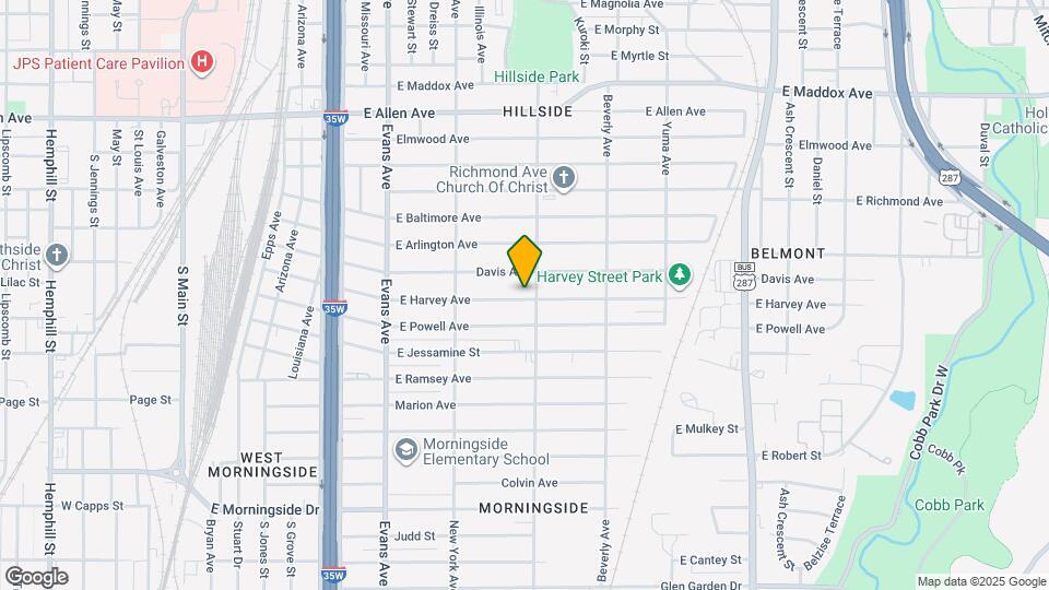 1117 E Harvey Ave Map and Location Details