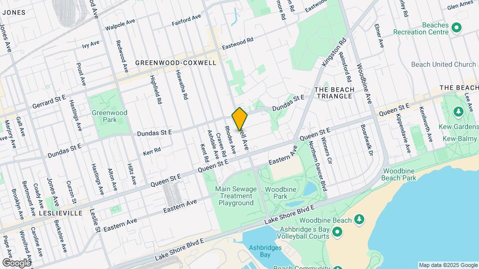 36 Coxwell Av Map and Location Details