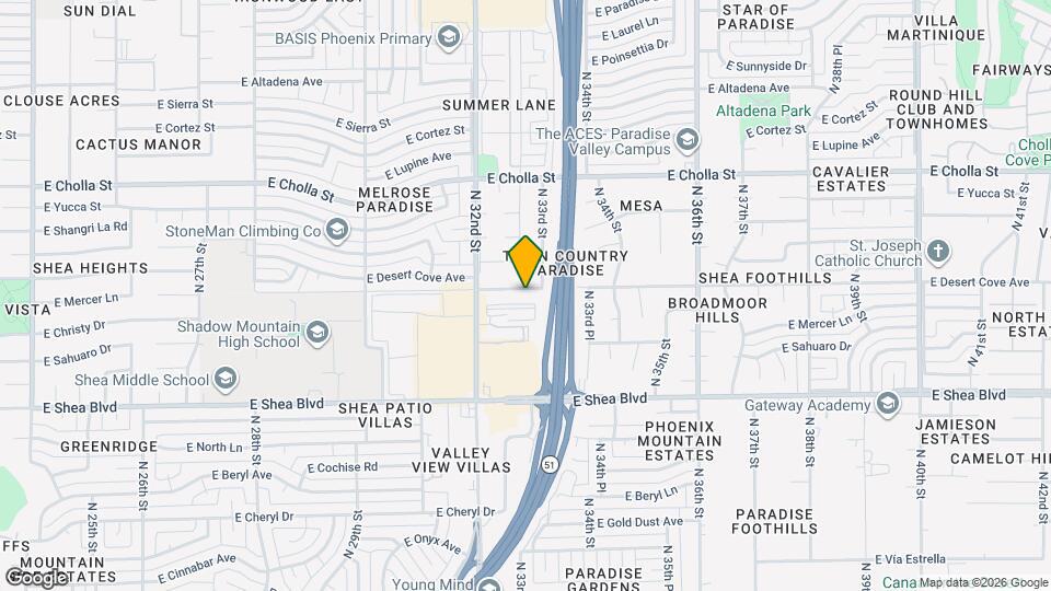 3233 E Desert Cove Ave Map and Location Details
