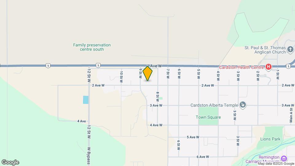 Cardston Basement Suite with Private Laund Map and Location Details