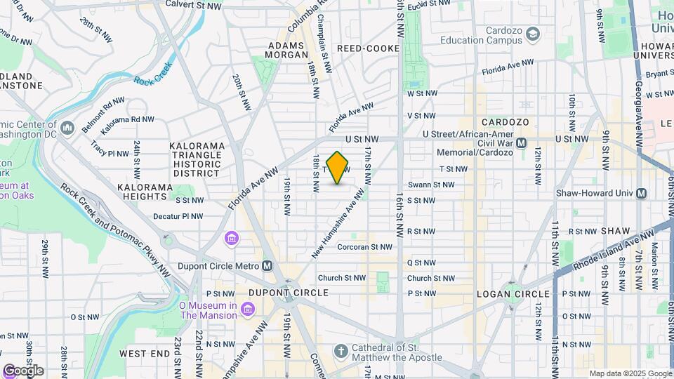 1728 Swann Street Northwest Mapa y Detalles de la Ubicación