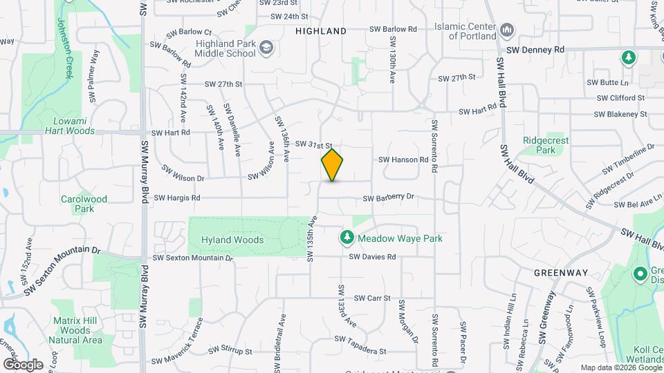 13360 SW Hanson Rd Map and Location Details