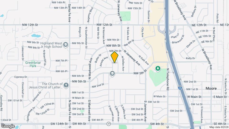 708 N Norman Ave Map and Location Details