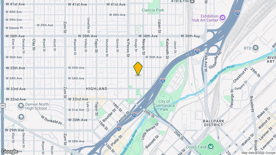 1533 W 34th Ave Map and Location Details