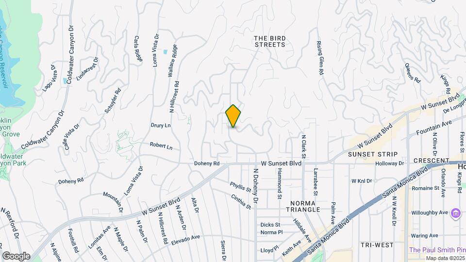 1240 N Doheny Dr Map and Location Details