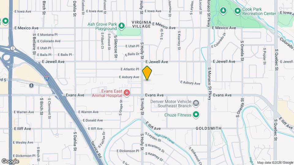 2074 S Holly St Map and Location Details