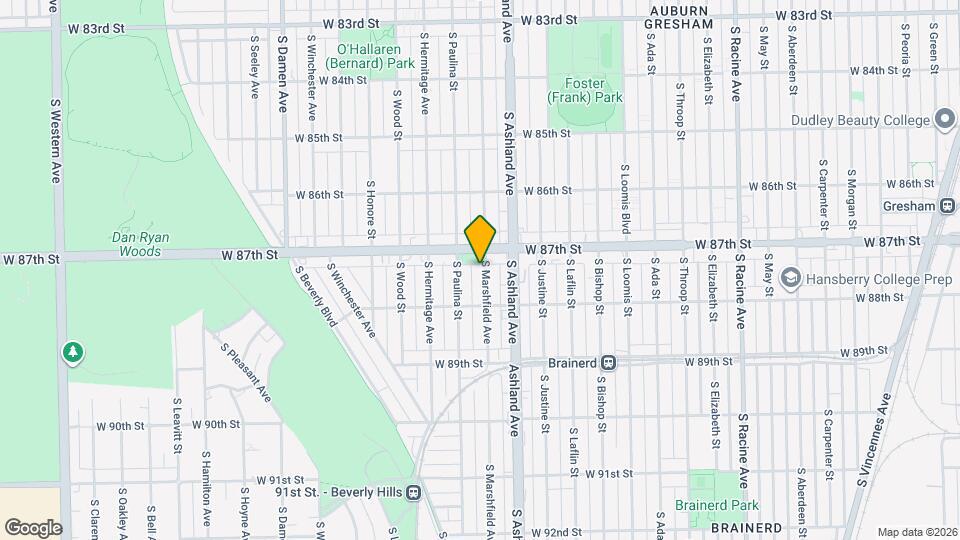 8718 S Marshfield Ave Map and Location Details