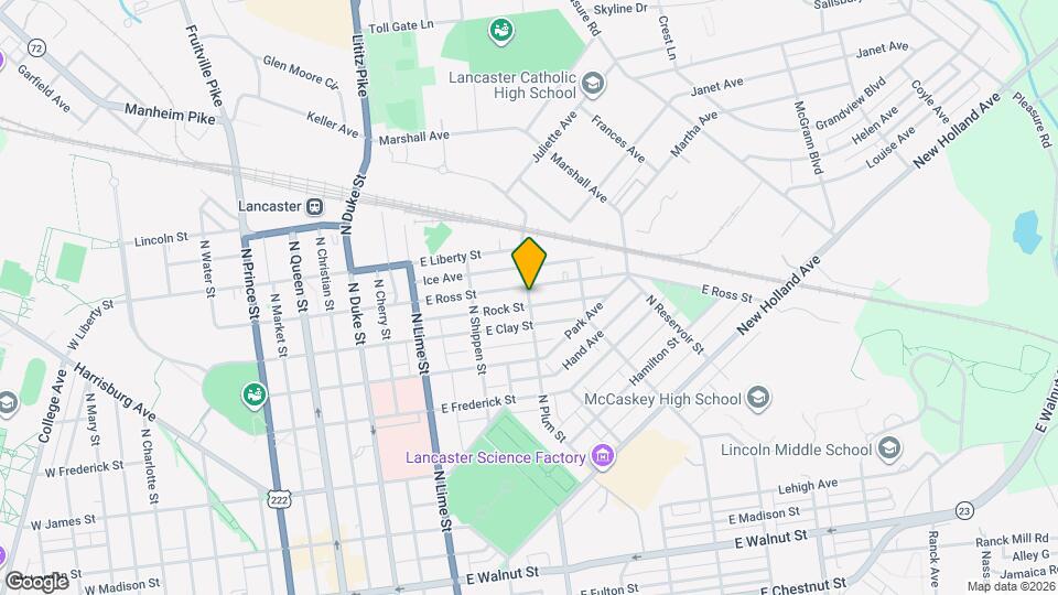 836 N Plum St Map and Location Details
