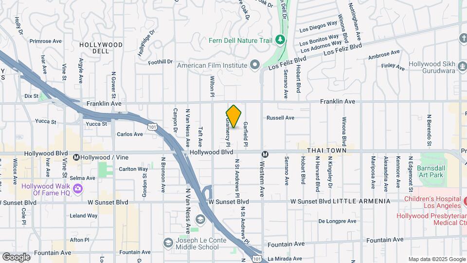 1746 N Gramercy Pl Map and Location Details