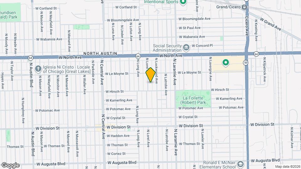 1421 N Lorel Ave Map and Location Details