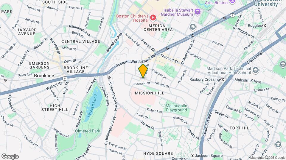 156 Hillside St, Unit 1 Map and Location Details