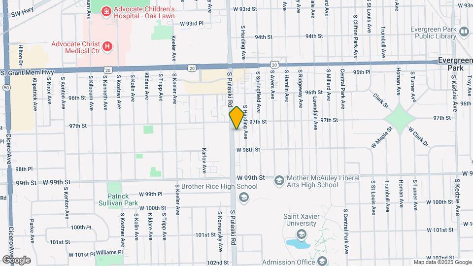 9727 S Pulaski Rd Map and Location Details
