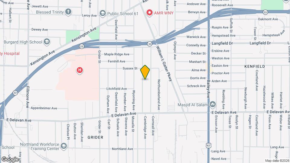 411 Cambridge Ave Map and Location Details