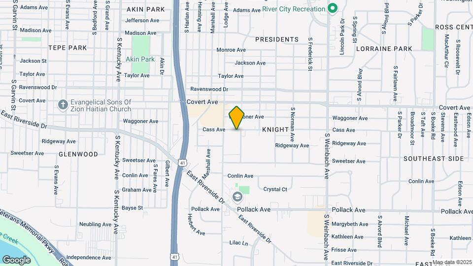 1425 Cass Ave Map and Location Details