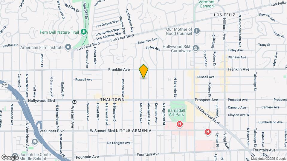 1816 N Mariposa Ave Map and Location Details