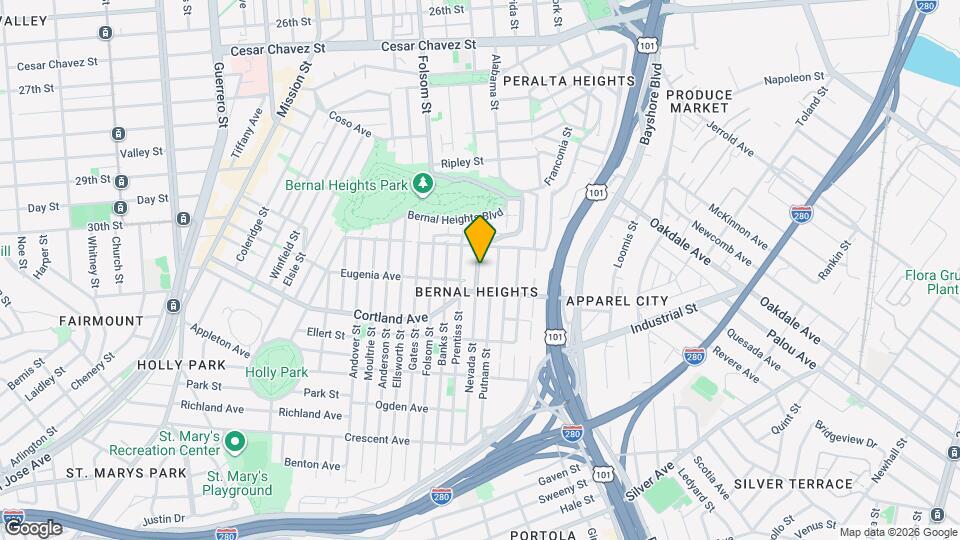 151 Nevada St Map and Location Details