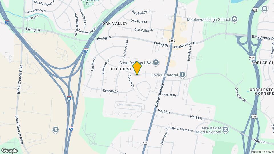 2927 Hillhurst Dr Map and Location Details