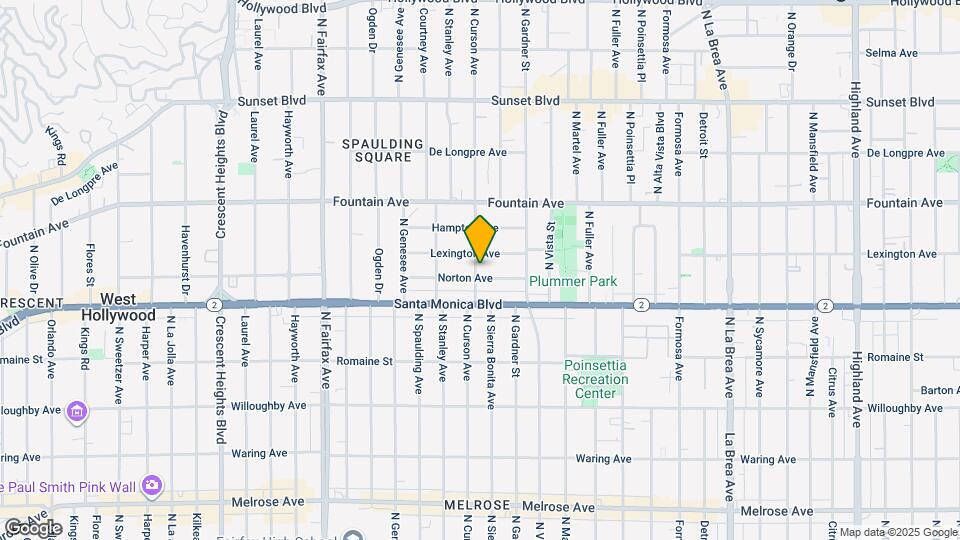 1150 N Curson Ave Map and Location Details