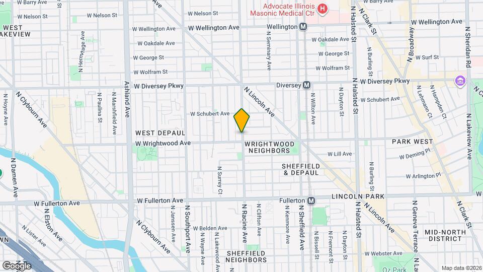 2612 N Racine Ave, Unit G Map and Location Details
